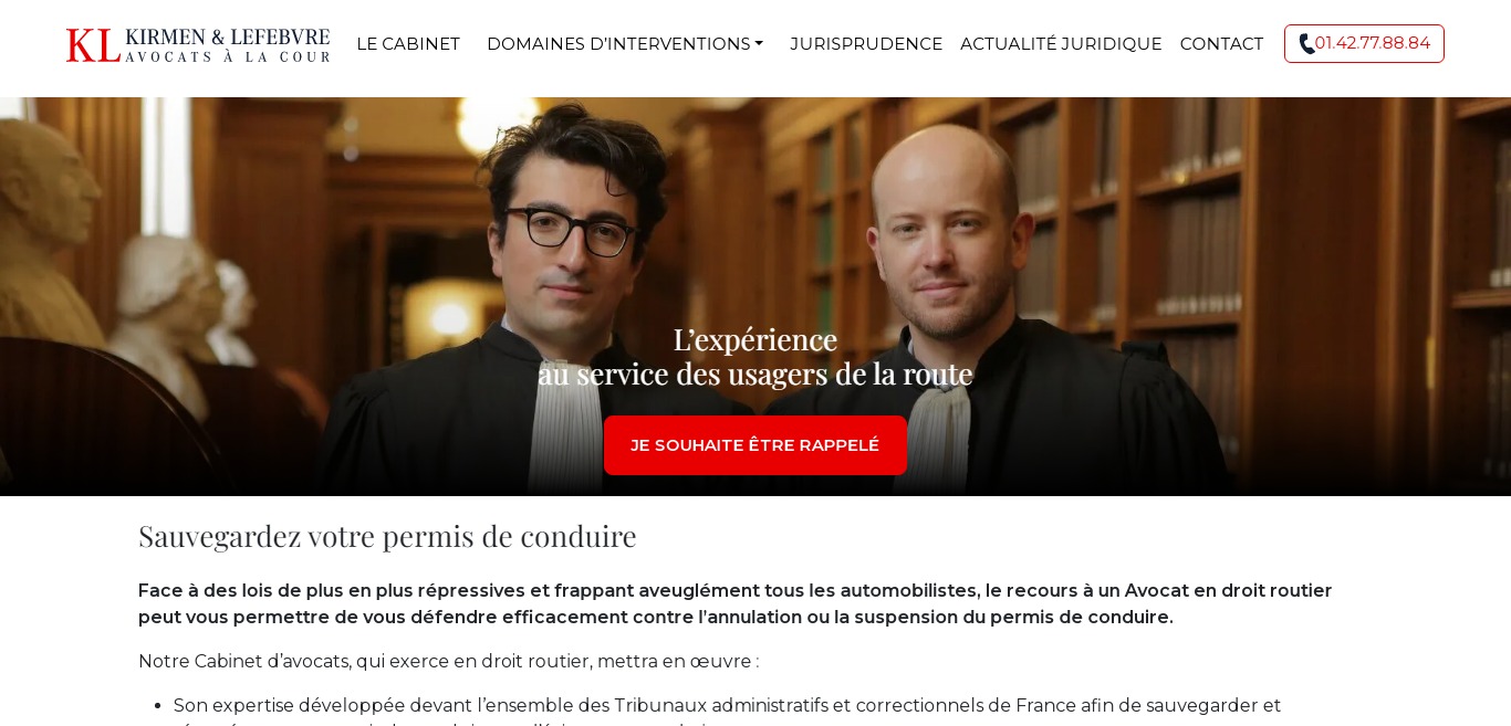 Kirmen &amp; Lefebvre, cabinet d'avocats en droit routier